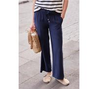 Stoffhose STREET ONE, Damen, Gr. 42, Länge 30, midnight muse, Stoff, 80% Viskose, 20% Nylon, unifarben, loose fit lang, Hosen Stoffhose, im Loose Fit (68345427-42) midnight muse