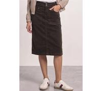 Cordrock STREET ONE, Damen, Gr. 46, braun (schwarz coffee), Cord, 98% Baumwolle, 2% Elasthan, unifarben, normal kniefrei, Röcke, in Cord-Optik, Topseller (33828205-46) schwarz coffee