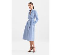 Midi Hemdblusenkleid aus Baumwollsatin Blau 46 (60.853135-0015-46)