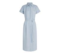 Midi-Hemdkleid aus reinem Leinen Blau 34