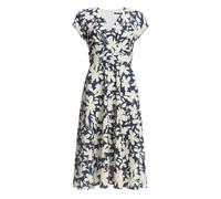 Midi Kleid aus bedrucktem Scuba Blau 36