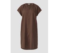 Midi-Kleid aus Leinenmix mit Eingrifftaschen 34 braun 2171656.8828.34