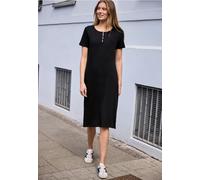 Midi-Kleid in Rippstruktur mit Rundhals