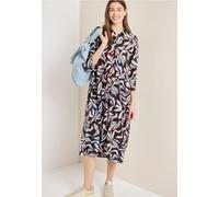 Cecil Damen Midi-Kleid mit Print und Taschen in Braun, Gr: L