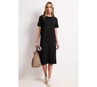 Midi-Kleid mit Rundhals und Knöpfen