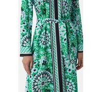 Midi-Kleid mit verdeckter Knopfleiste und All-over-Print grün|mehrfarbig 36