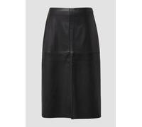 Midi-Rock aus Kunstleder in A-Linie 48 schwarz 2172920.9999.48