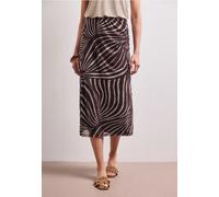 Damen Midi-Rock aus Mesh mit Print
