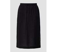 Midi-Rock aus strukturiertem Viskosemix mit seitlichem Schlitz 50 schwarz 2171516.9999.50