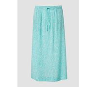 Midi-Rock aus Viskose mit Eingrifftaschen und Tunnelzug 38 türkis 2166512.60B0.38