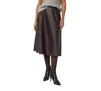 Midirock in Leder-Optik mit ausgestelltem Saum 42 braun 2171169.8944.42