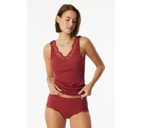 Midi Slip Feinripp Nadelzug Spitze dunkelrot - Revival Marie 36