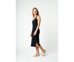 Midi Trägerkleid SADHANA | von MELA | Fairtrade & GOTS zertifiziert SCHWARZ L