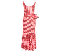 Midikleid ALBA MODA "Kleid Kleid", Damen, Gr. 34, N + K Gr, rot (koralle, creme), Obermaterial: 100% Viskose CV., Modern, figurbetont, Kleider Midikleid (75478820-34) koralle, creme