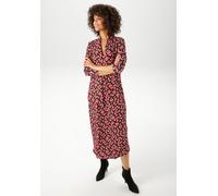 Midikleid ANISTON CASUAL, Damen, Gr. 42, N-Gr, rot (beere, schwar, bordeaux, weiß), Crêpe, Obermaterial: 98% Polyester, 2% Elasthan, bedruckt, gemustert, lässig geschnitten Midi, V-Ausschnitt, Kleider