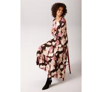 Midikleid ANISTON CASUAL, Damen, Gr. 44, N-Gr, Langarm, Single Jersey, bunt (dunkelbraun, braun, hellbraun, beige, sand, malve, rosa, rose), Single Jersey, Obermaterial: 95% Viskose, 5% Elasthan, bedr