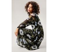 Midikleid ANISTON CASUAL, Damen, Gr. 46, N-Gr, bunt (schwarz, olivgrün, hellbau weiß, blau), Mesh, Obermaterial: 95% Polyester, 5% Elasthan. Futter: 100% Polyester, bedruckt, geblümt, figurumspielend