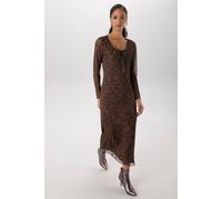 Midikleid ANISTON SELECTED, Damen, Gr. 36, N-Gr, braun (braun, schwarz), Mesh, Jersey, Obermaterial: 95% Polyester, 5% Elasthan. Futter: 95% Viskose, 5% Elasthan, bedruckt, gemustert, leicht durchsche