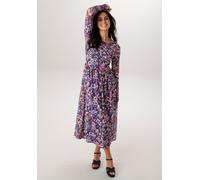 Midikleid ANISTON SELECTED, Damen, Gr. 40, N-Gr, blau, türkis, flieder, orange, schoko, beige, Mesh, Obermaterial: 95% Polyester, 5% Elasthan. Futter: 95% Viskose, 5% Elasthan, figurumspielend wadenla