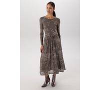 Midikleid ANISTON SELECTED, Damen, Gr. 42, N-Gr, grau (taupe, helltaupe), Mesh, Jersey, Obermaterial: 95% Polyester, 5% Elasthan. Futter: 100% Polyester, Mesh, geblümt, gemustert, transparent, unifarb