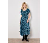 Midikleid APRICOT "Florales Kleid", Damen, Gr. S (36), N-Gr, blau (navy), Obermaterial: 100% Viskose CV., bedruckt, Kleider Midikleid, mit Smokdetails (79583952-36) navy