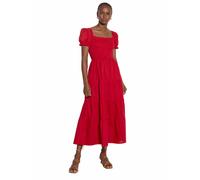 Midikleid APRICOT "Midi-Kleid aus Baumwolle", Damen, Gr. XL (42), N-Gr, rot, gewebt, Obermaterial: 100% Baumwolle CO., uni, Kleider Midikleid, mit Stufenrock (56258215-42) rot