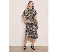 Midikleid APRICOT "Midi-Kleid", Damen, Gr. M (38), N-Gr, weiß (stein), gewebt, Obermaterial: 100% Baumwolle CO., geblümt, Flügelärmel, Kleider Midikleid, mit Blumen- und Ananas-Print (74457640-38) ste