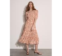 Midikleid APRICOT "Midi-Kleid im Milchmädchen-Stil", Damen, Gr. L (40), N-Gr, orange (peach), gewebt, Obermaterial: 60% Viskose LENZING ECOVERO CV LenzEcov. 40% Viskose CV., gemustert, normal, Puffärm