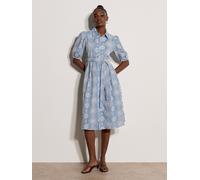 Midikleid APRICOT "Midikleid", Damen, Gr. L (40), N-Gr, blau, gewebt, Obermaterial: 100% Polyester PES., gemustert, normal, Kleider Midikleid, mit englischer Spitze (90952966-40) blau