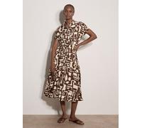 Midikleid APRICOT "Midikleid", Damen, Gr. S (36), N-Gr, braun, gewebt, Obermaterial: 100% Viskose CV., gemustert, Kleider Midikleid, im griechischem Muster (35158126-36) braun