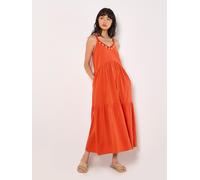 Midikleid APRICOT "Shell Detail Midaxi Dress", Damen, Gr. L (40), N-Gr, orange, Obermaterial: 100% Baumwolle CO., unifarben, Kleider Midikleid, mit Trägern (15476840-40) orange