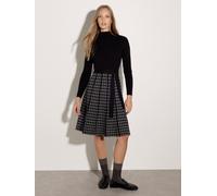 Midikleid APRICOT "Strickkleid", Damen, Gr. 16, Normalgrößen, Strick, schwarz, Strick, , Modisch, figurbetont, Kleider Midikleid, mit kariertem Rockteil (69074144-42) schwarz
