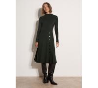 Midikleid APRICOT "Wadelanges Strickkleid", Damen, Gr. 8, Normalgrößen, Strick, pine grün, Strick, , Modisch, figurbetont, gerader Abschluss, Kleider Midikleid, mit Zierknöpfen (43708009-34) pine grün