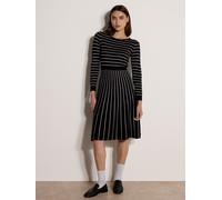Midikleid APRICOT "Wadenlanges Strickkleid", Damen, Gr. M (38), Normalgrößen, gestrickt, schwarz-weiß (schwarz), gestrickt, , Modisch, figurbetont, Rundhals, Gerippte Ärmelbündchen, Kleider Midikleid,