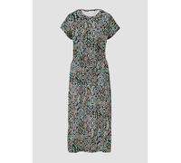 s.Oliver Midikleid aus Baumwollstretch mit Taillenzug schwarz 40