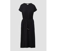 Midikleid aus Baumwollstretch mit Taillenzug 48 schwarz 2166437.9999.48