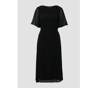 Midikleid aus Chiffon mit kurzen Ärmeln und blickdichtem Futter 36 schwarz 2162708.9999.36