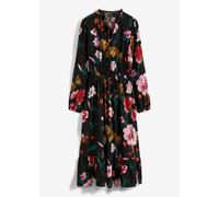 Midikleid BONPRIX "Midikleid aus fließender Viskose", Damen, Gr. 44, N-Gr, schwarz, Obermaterial: 100% Viskose, ausgestellt, Kleider Midikleid, für stilvolle Anlässe, aus Viskose, ausgestellte Passfor