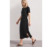 Jerseykleid STREET ONE, Damen, Gr. 40, EURO-Größen, schwarz, Stoff, 95% Viskose, 5% Elasthan, unifarben, normal wadenlang, Rundhals, abgesteppt, Kleider Jerseykleid, aus Viskose (86742748-40) schwarz