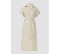 Midikleid aus Leinenmix mit Eingrifftaschen 34 creme 2165753.0750.34
