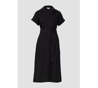 Midikleid aus Leinenmix mit Eingrifftaschen 34 schwarz 2165753.9999.34
