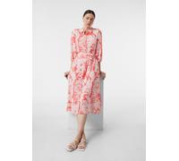 Midikleid aus Viskose mit All-over-Print und 3/4-Ärmeln pink 46