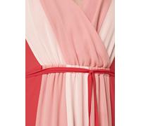 Midikleid aus Viskose rot|weiß 46