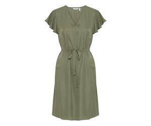 Midikleid B.YOUNG "Damen Kleid BYITILDA", Damen, Gr. 42, N-Gr, grün (olivine), Obermaterial: 61% Viskose CV. 39% Polyester PES., Kleider Midikleid (92235025-42) olivine