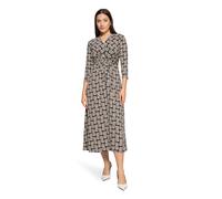 Midikleid BETTY BARCLAY "Damen mit Raffung", Damen, Gr. 42, Normalgrößen, weiß, schwarz, Obermaterial: 94% Polyester, 6% Elasthan, körpernah lang, V-Ausschnitt, Kleider Midikleid (34105841-42) weiß, s