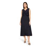 Midikleid BETTY BARCLAY "Damen mit V-Ausschnitt", Damen, Gr. 44, Normalgrößen, dunkelblau, Obermaterial: 69% Baumwolle, 29% Polyamid, 02% Elasthan, figurumspielend lang, V-Ausschnitt, Kleider Midiklei