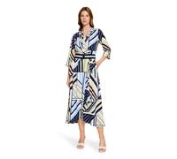 Midikleid BETTY BARCLAY "Damen mit Volant", Damen, Gr. 42, Normalgrößen, blau, grün, Obermaterial: 95% Polyester, 5% Elasthan, figurumspielend lang, Kleider Midikleid (55512932-42) blau, grün