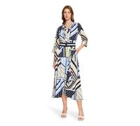Midikleid BETTY BARCLAY "Damen mit Volant", Damen, Gr. 44, Normalgrößen, blau, grün, Obermaterial: 95% Polyester, 5% Elasthan, figurumspielend lang, Kleider Midikleid (55512932-44) blau, grün