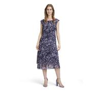 Betty & Co Damen Midikleid mit Stufen 36, Dark Blue/Lilac