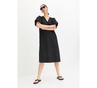 Midikleid BONPRIX, Damen, Gr. 48, N-Gr, schwarz, Obermaterial: 100% Baumwolle, A-Linie, Kleider Midikleid, aus reiner Baumwolle, A-Linie Passform, halbarm, eleganter Stil (86737256-48)